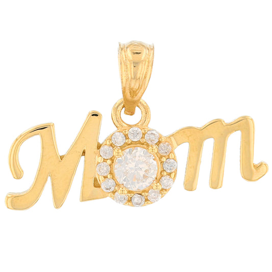 Gold Mom Round Simulated Birthstone Womens Pendant (JackAni# P13472)