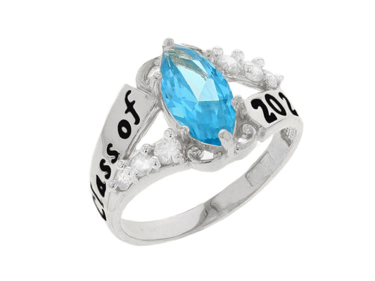 Simulated Birthstone Class of 2025 Graduation Ring (JackAni# R2510)