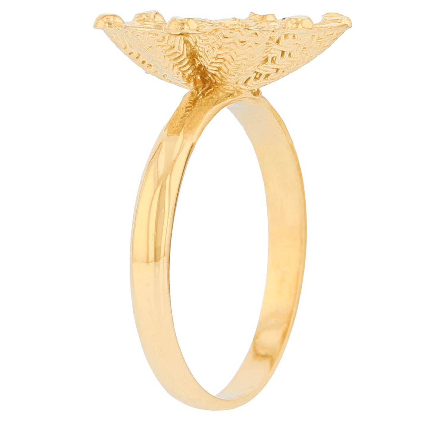 Gold Floral Filigree Womens Diamond Cut Flower Ring (JackAni# R13949)