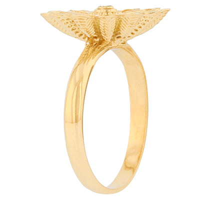 Gold Floral Filigree Womens Diamond Cut Flower Ring (JackAni# R13950)