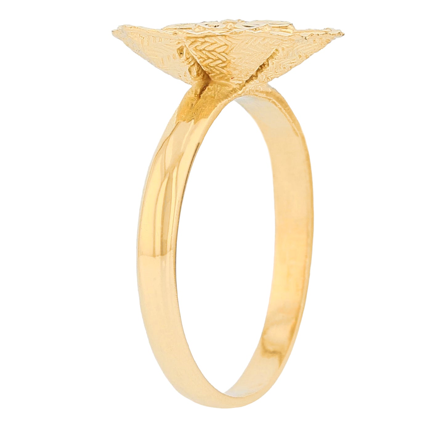 Gold Floral Filigree Womens Diamond Cut Flower Ring (JackAni# R13956)