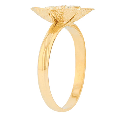 Gold Floral Filigree Womens Diamond Cut Flower Ring (JackAni# R13956)