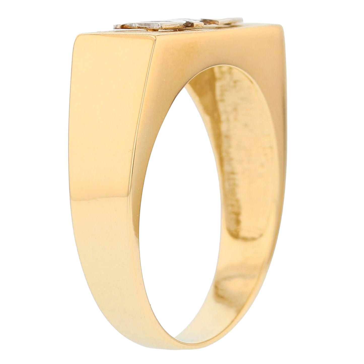 Gold Dad Signet Mens Talking Ring (JackAni# R3591)