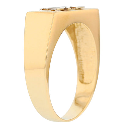 Gold Dad Signet Mens Talking Ring (JackAni# R3591)