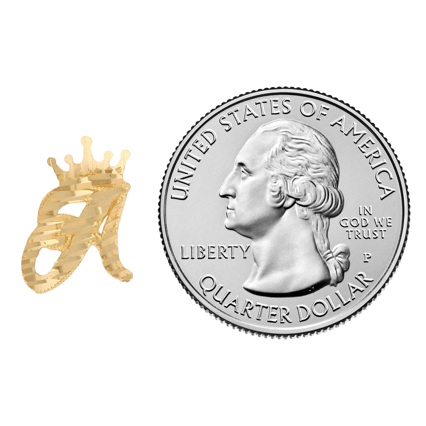 Regal Crown Design Diamond Cut Accent Initial Letter Earrings (JackAni# E13636)