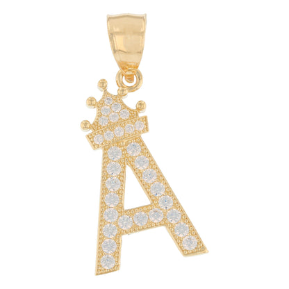 Initial Pendant with Crown (JackAni# P14249)