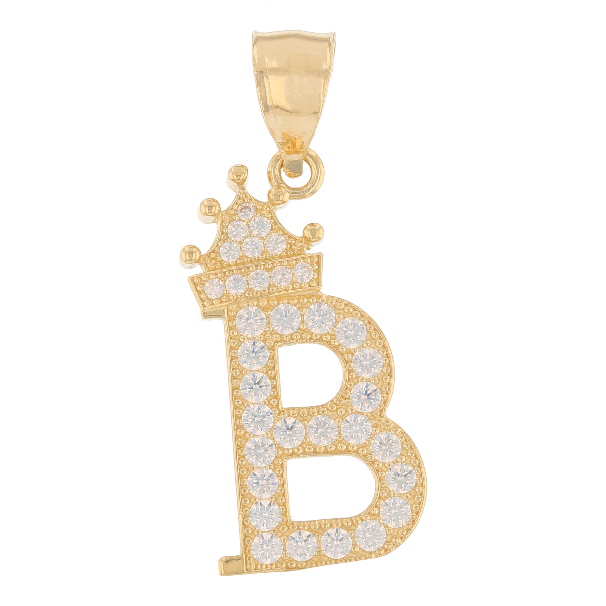 Initial Pendant with Crown (JackAni# P14249)