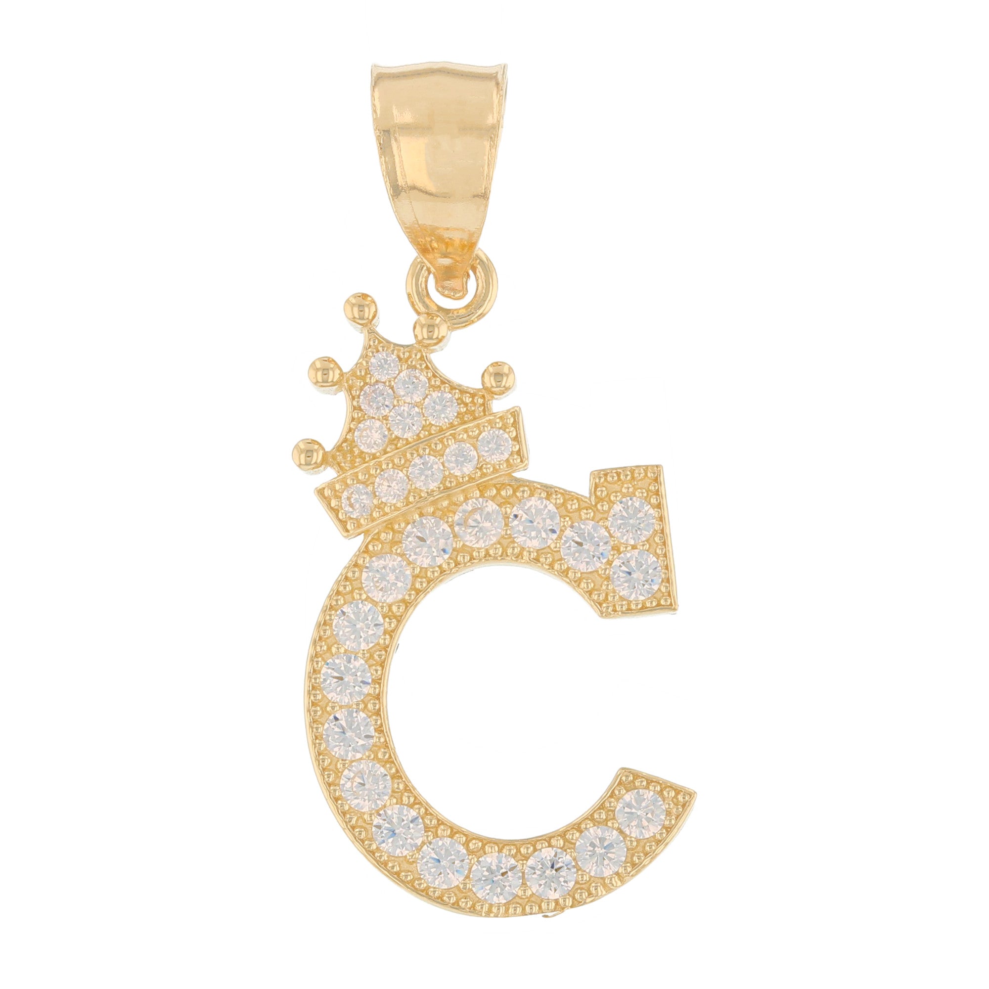 Initial Pendant with Crown (JackAni# P14249)