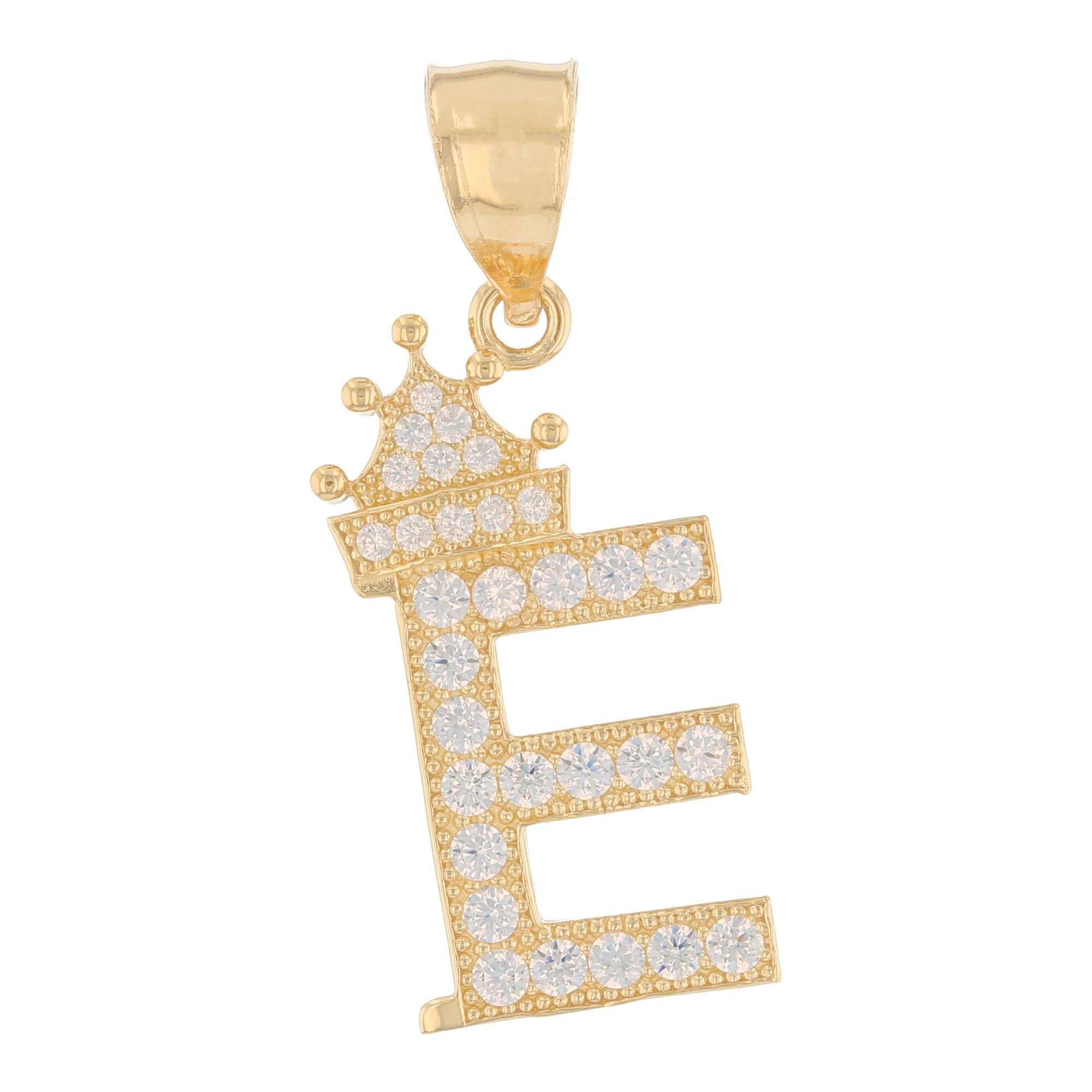 Initial Pendant with Crown (JackAni# P14249)