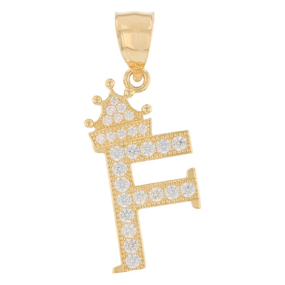 Initial Pendant with Crown (JackAni# P14249)