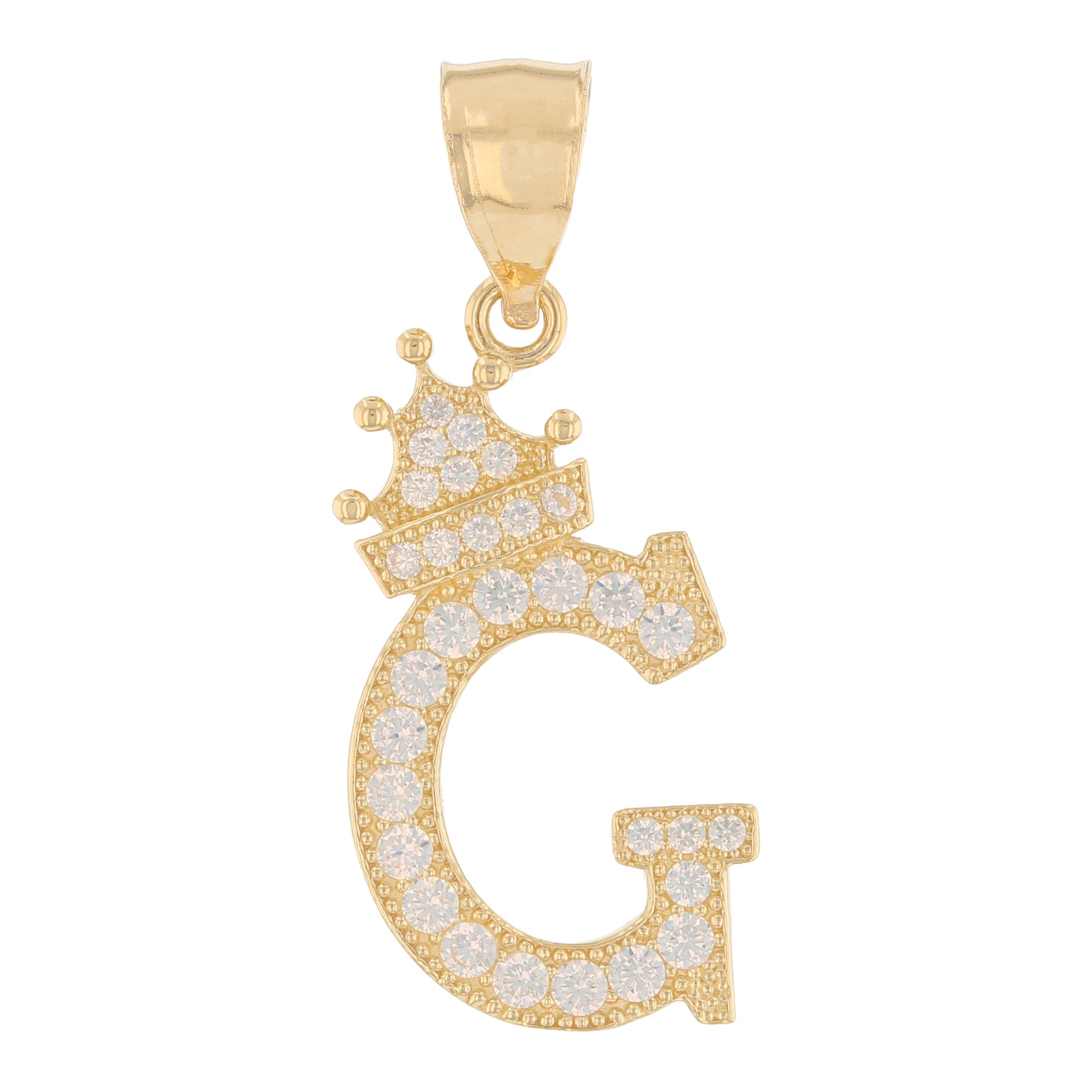 Initial Pendant with Crown (JackAni# P14249)