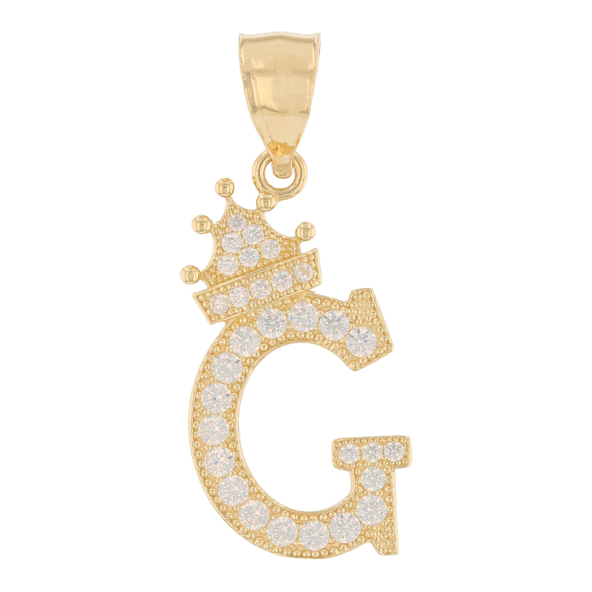 Initial Pendant with Crown (JackAni# P14249)