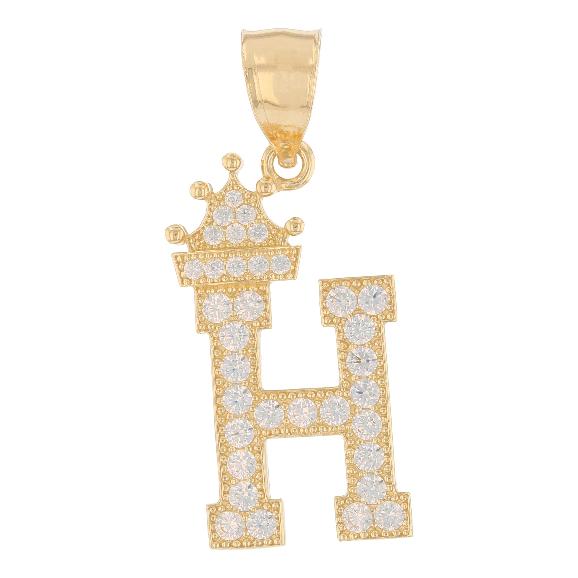 Initial Pendant with Crown (JackAni# P14249)