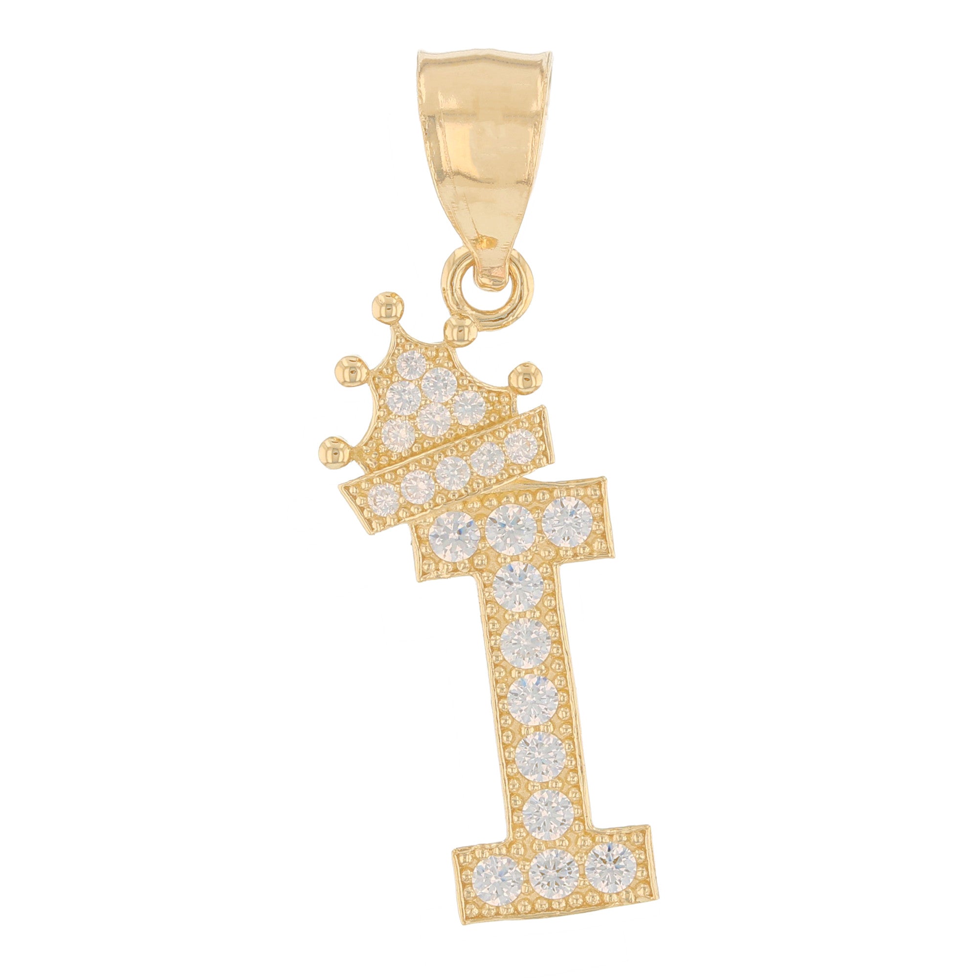 Initial Pendant with Crown (JackAni# P14249)