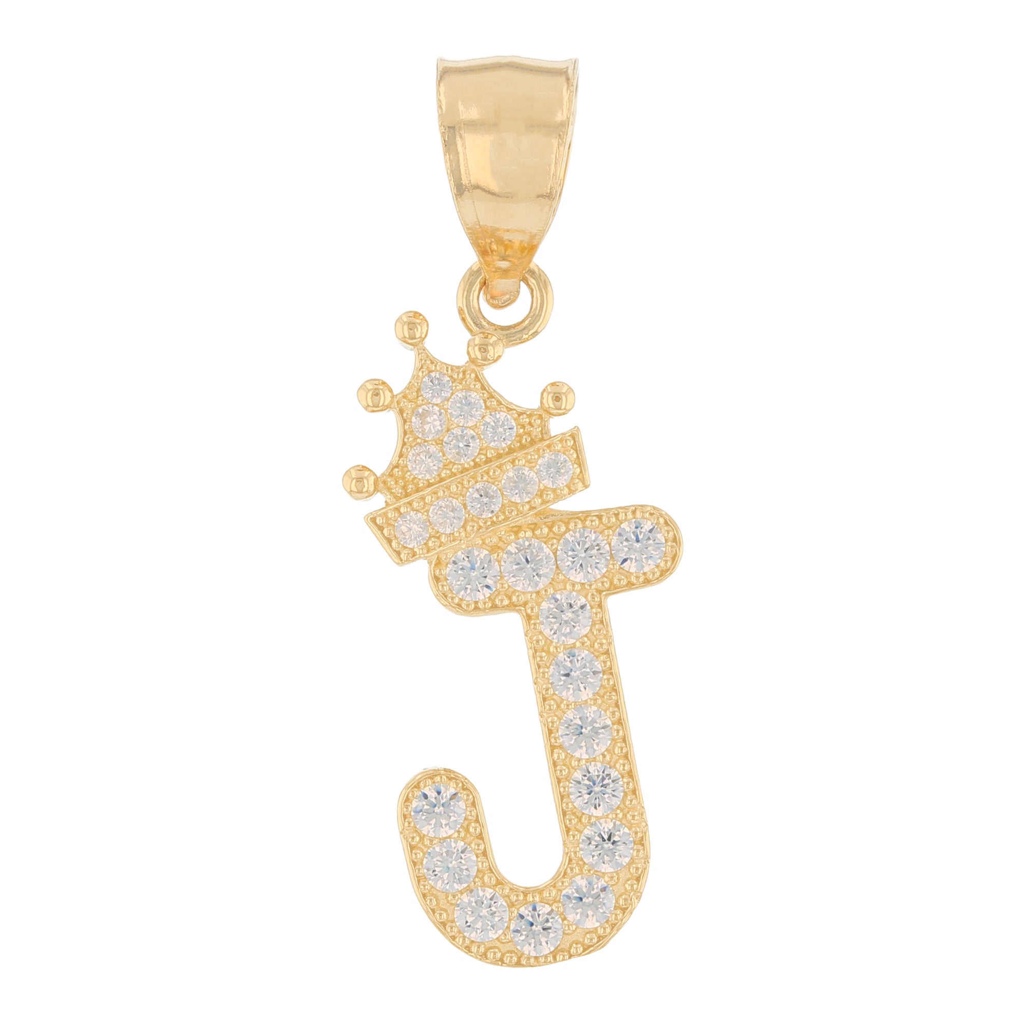 Initial Pendant with Crown (JackAni# P14249)