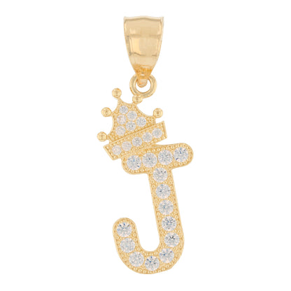 Initial Pendant with Crown (JackAni# P14249)