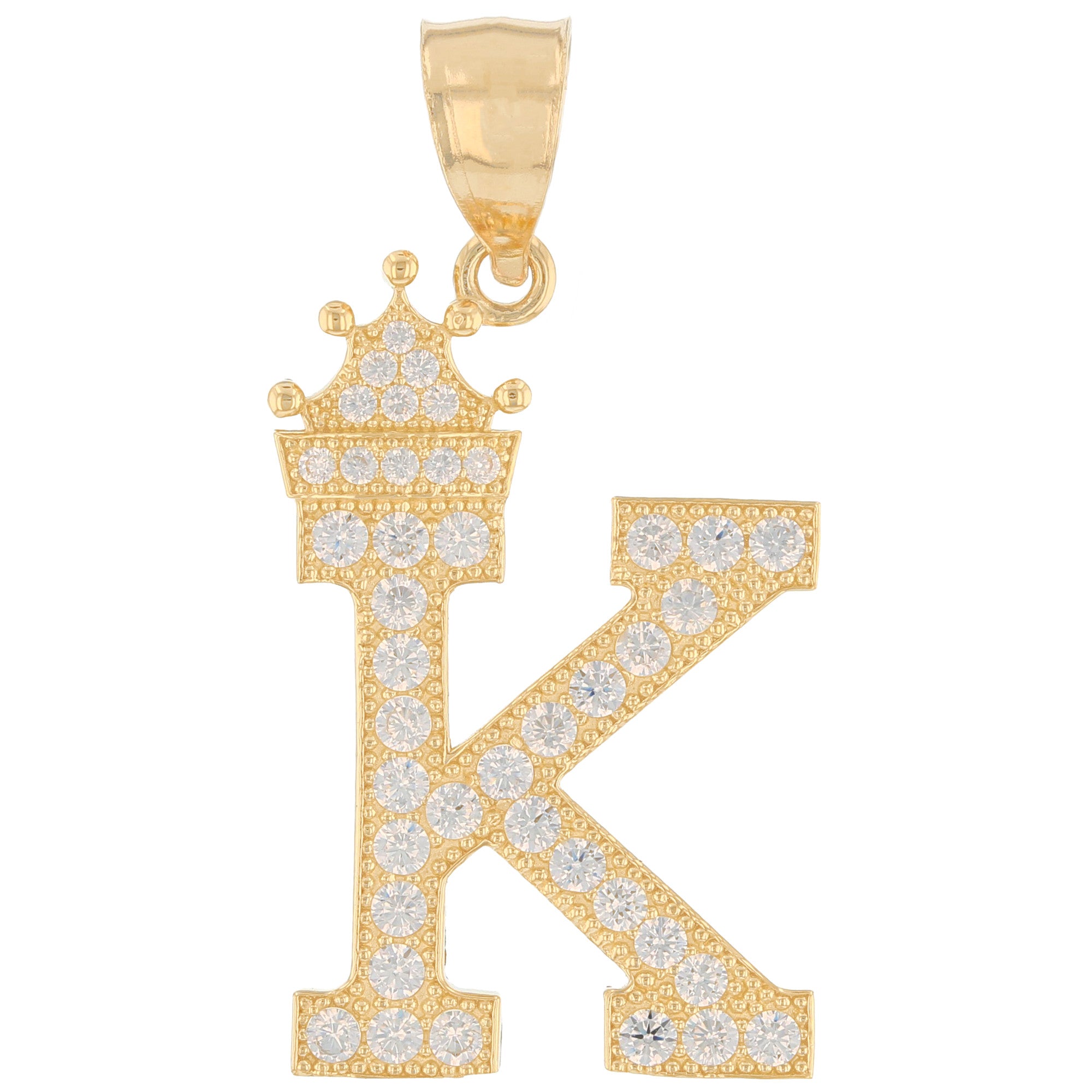Initial Pendant with Crown (JackAni# P14249)