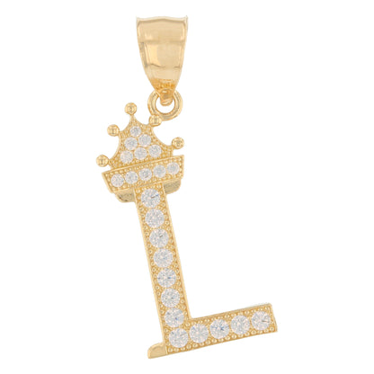 Initial Pendant with Crown (JackAni# P14249)