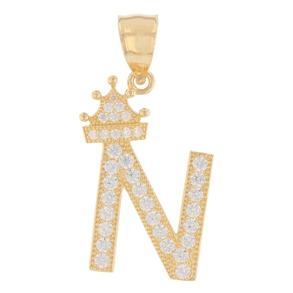 Initial Pendant with Crown (JackAni# P14249)