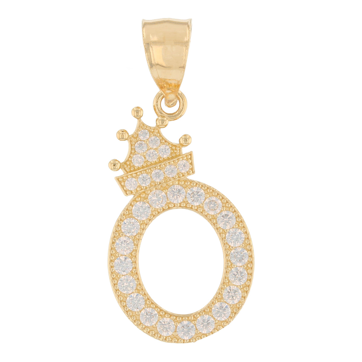 Initial Pendant with Crown (JackAni# P14249)