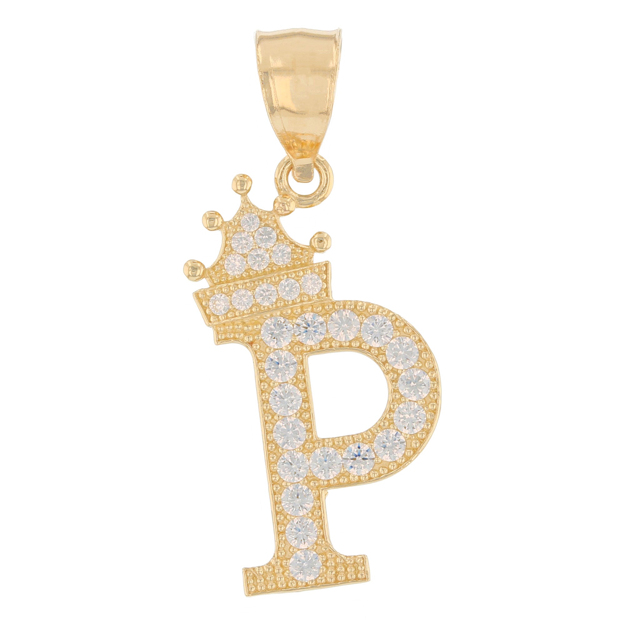 Initial Pendant with Crown (JackAni# P14249)