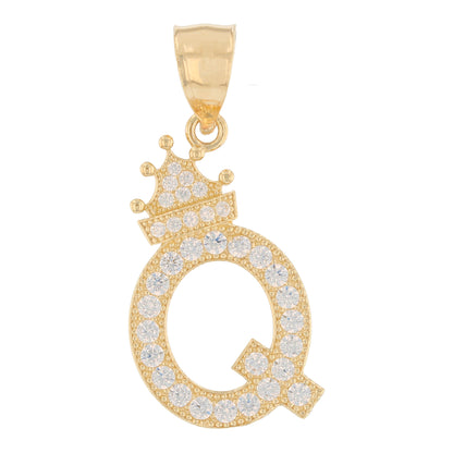Initial Pendant with Crown (JackAni# P14249)