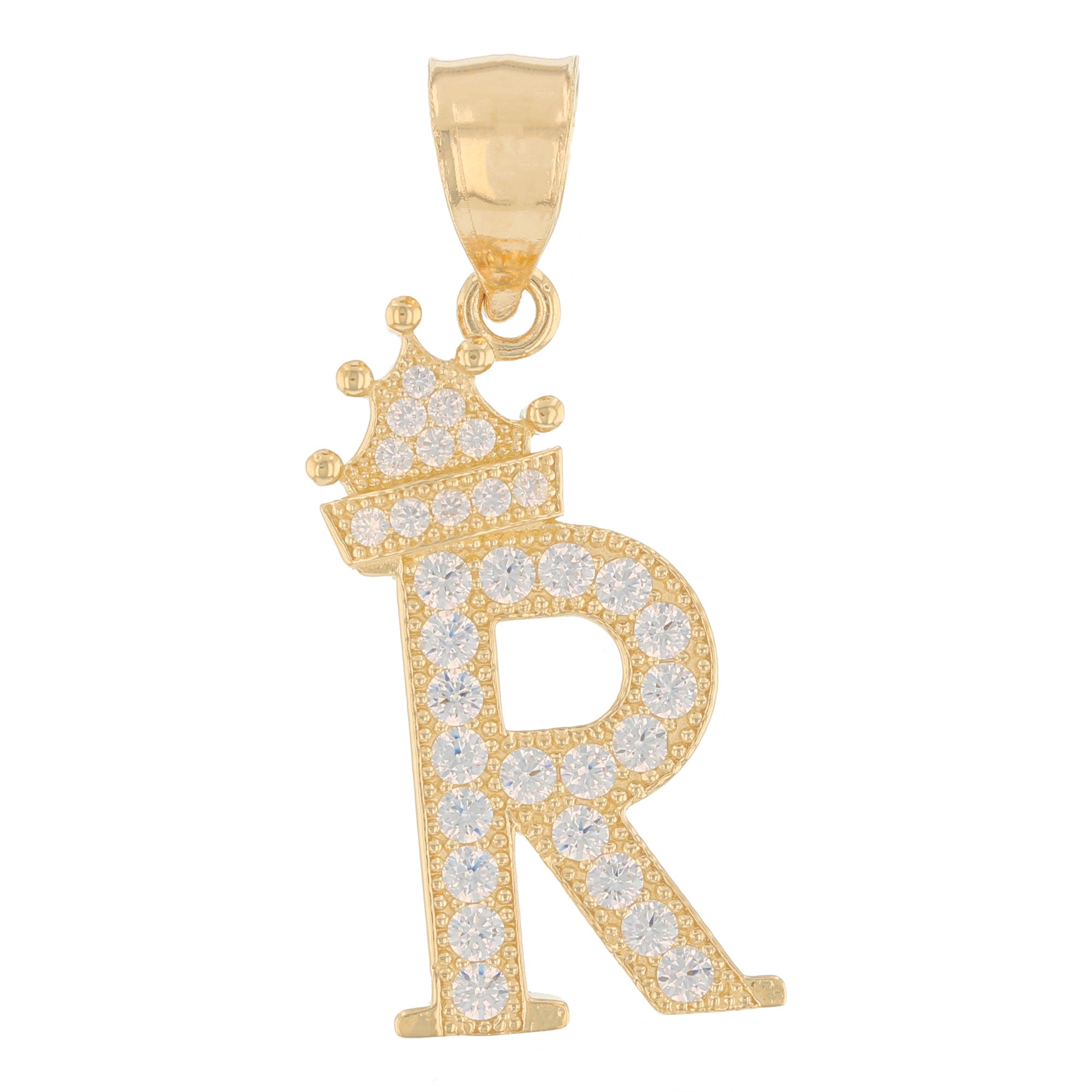 Initial Pendant with Crown (JackAni# P14249)