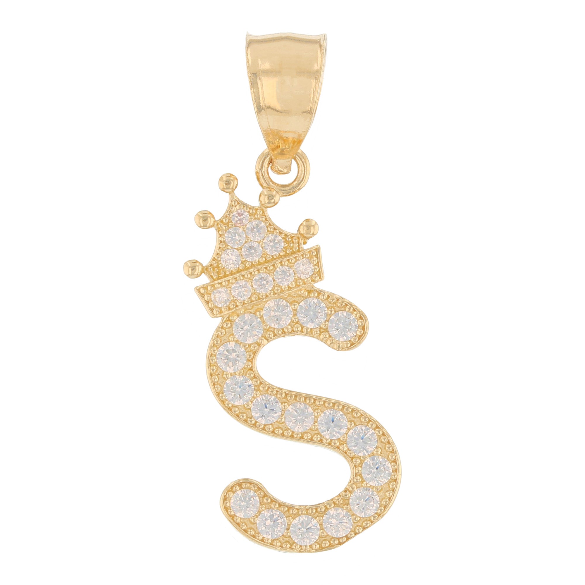 Initial Pendant with Crown (JackAni# P14249)