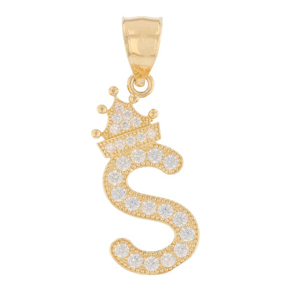 Initial Pendant with Crown (JackAni# P14249)