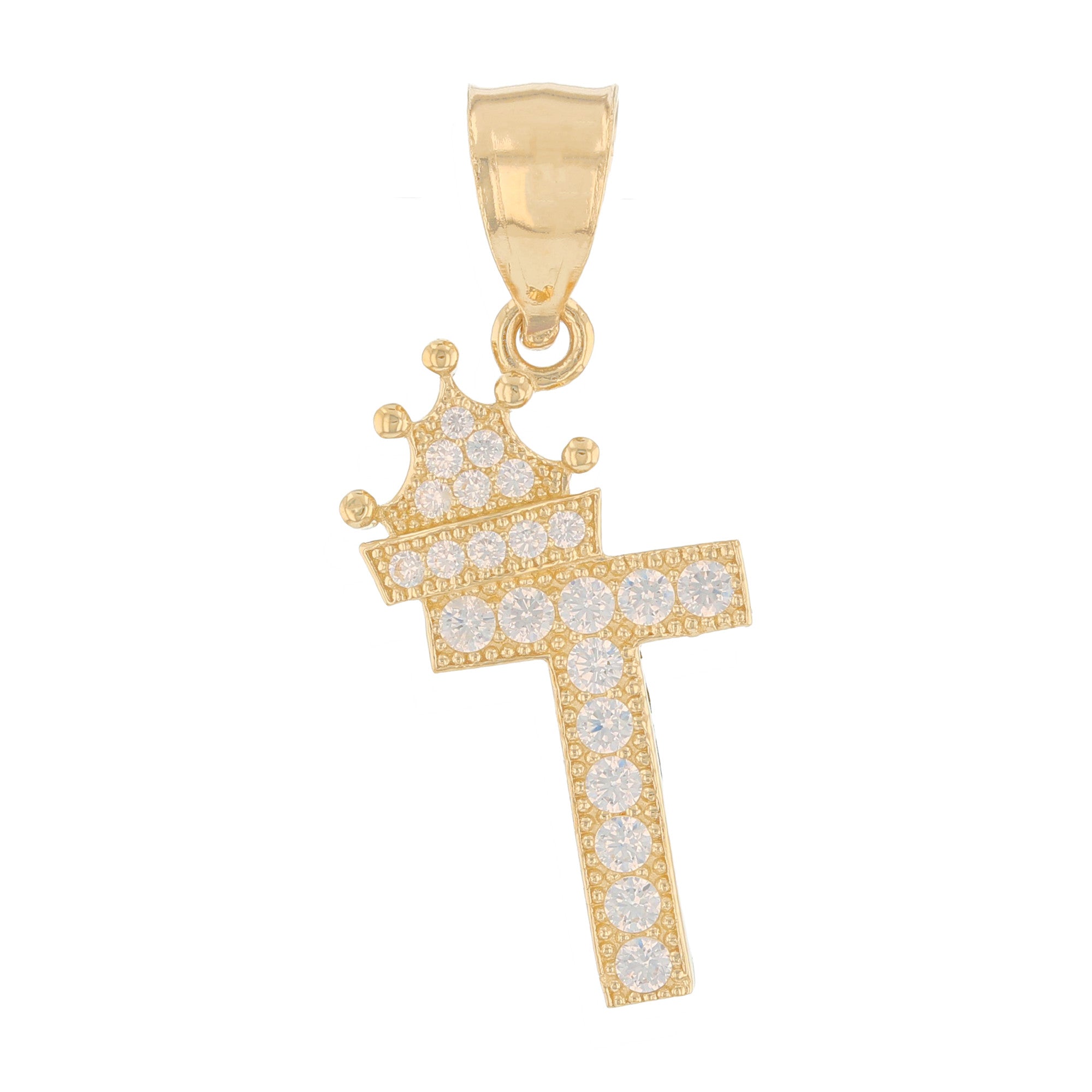Initial Pendant with Crown (JackAni# P14249)