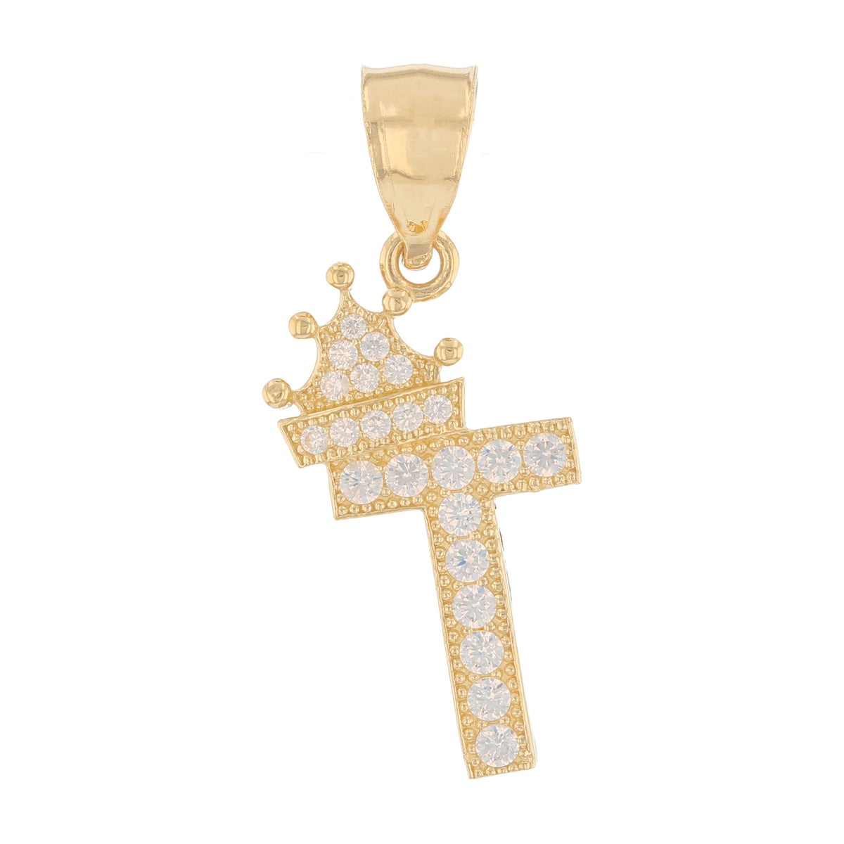 Initial Pendant with Crown (JackAni# P14249)