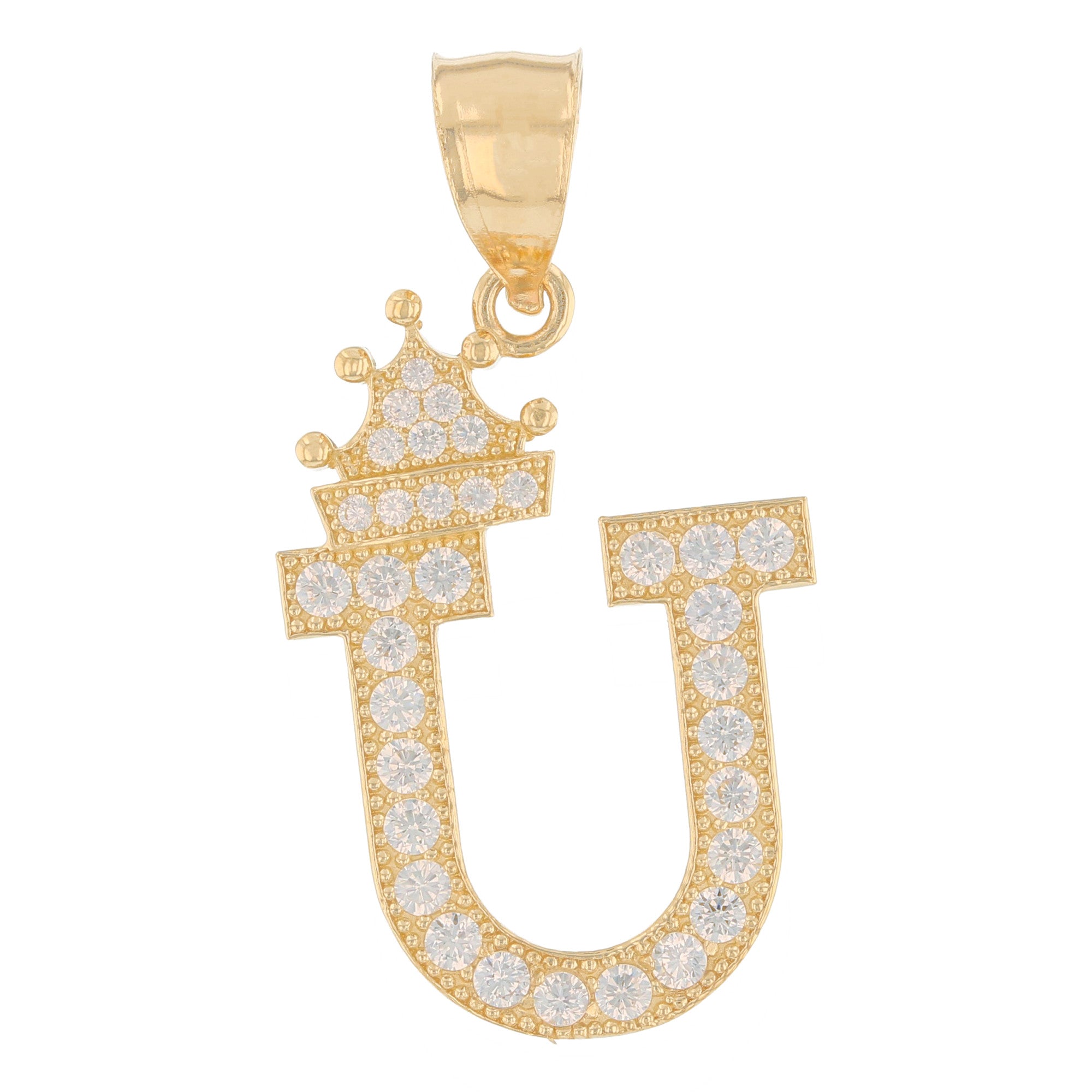 Initial Pendant with Crown (JackAni# P14249)
