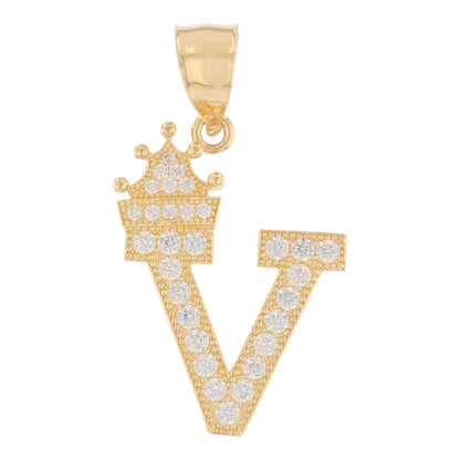 Initial Pendant with Crown (JackAni# P14249)