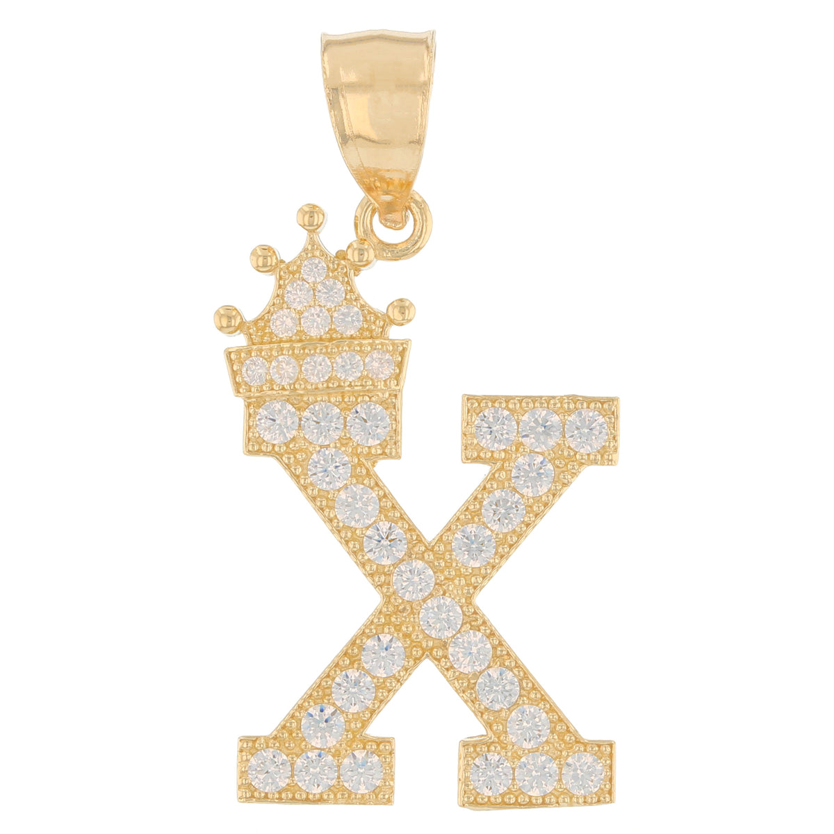 Initial Pendant with Crown (JackAni# P14249)