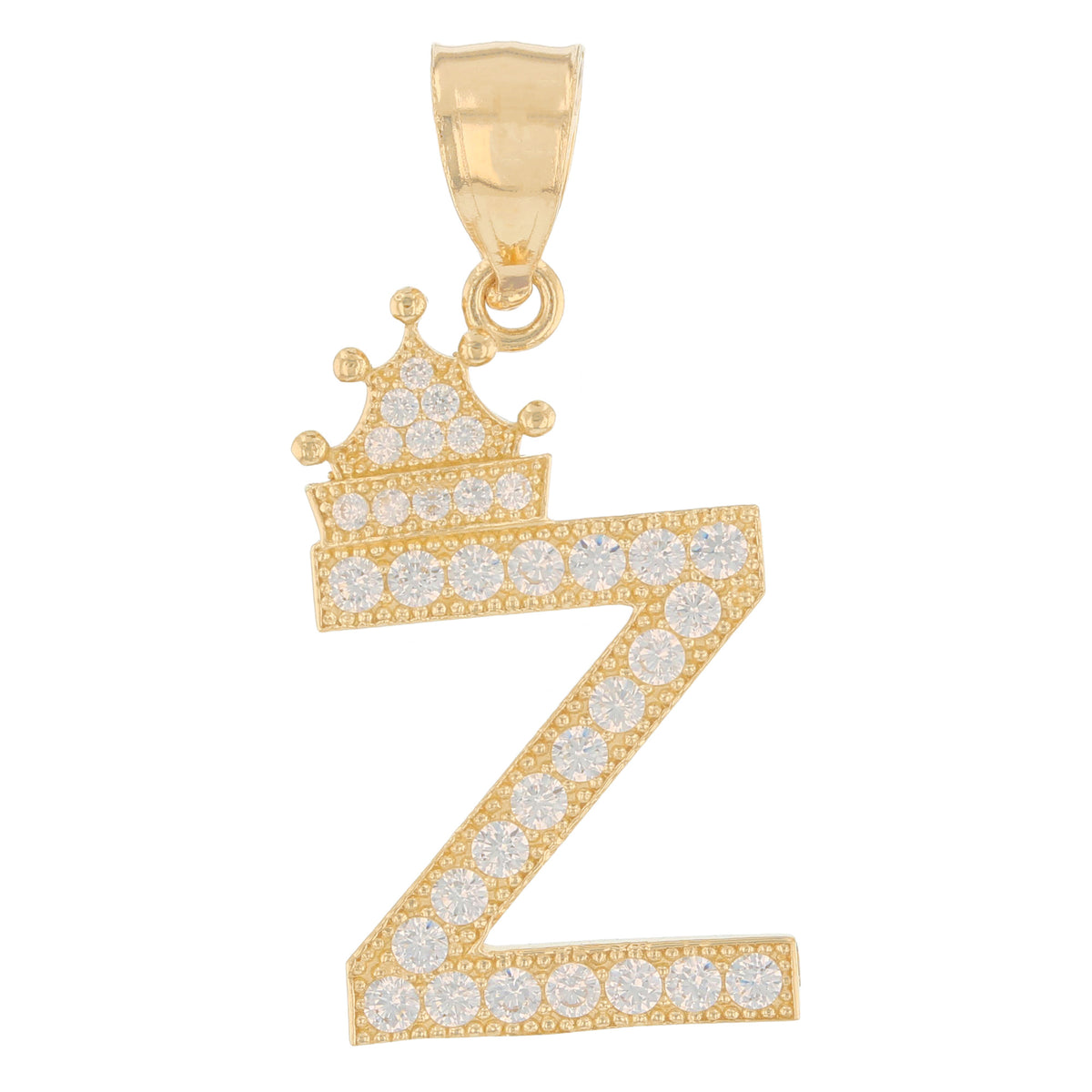 Initial Pendant with Crown (JackAni# P14249)