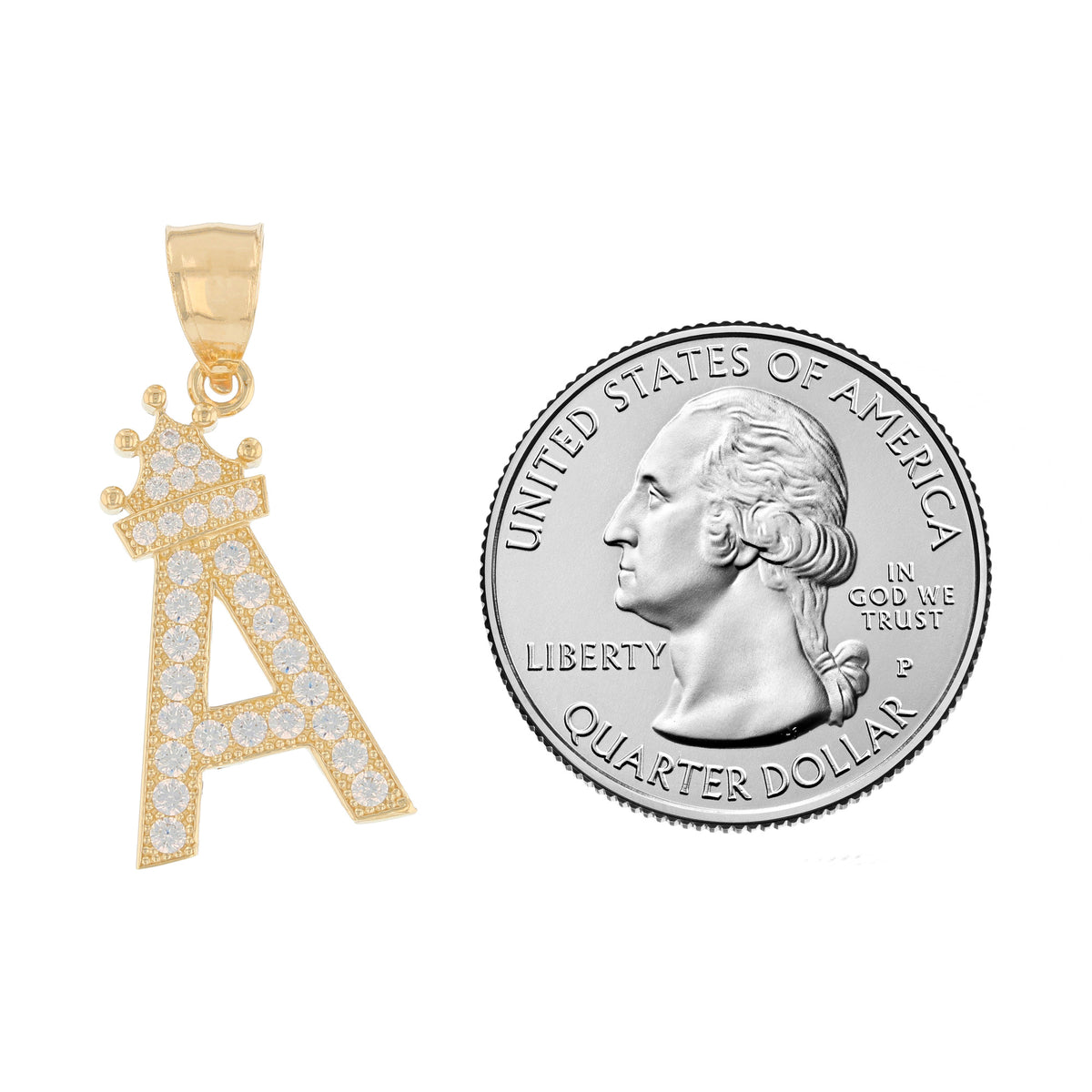 Initial Pendant with Crown (JackAni# P14249)
