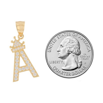 Initial Pendant with Crown (JackAni# P14249)