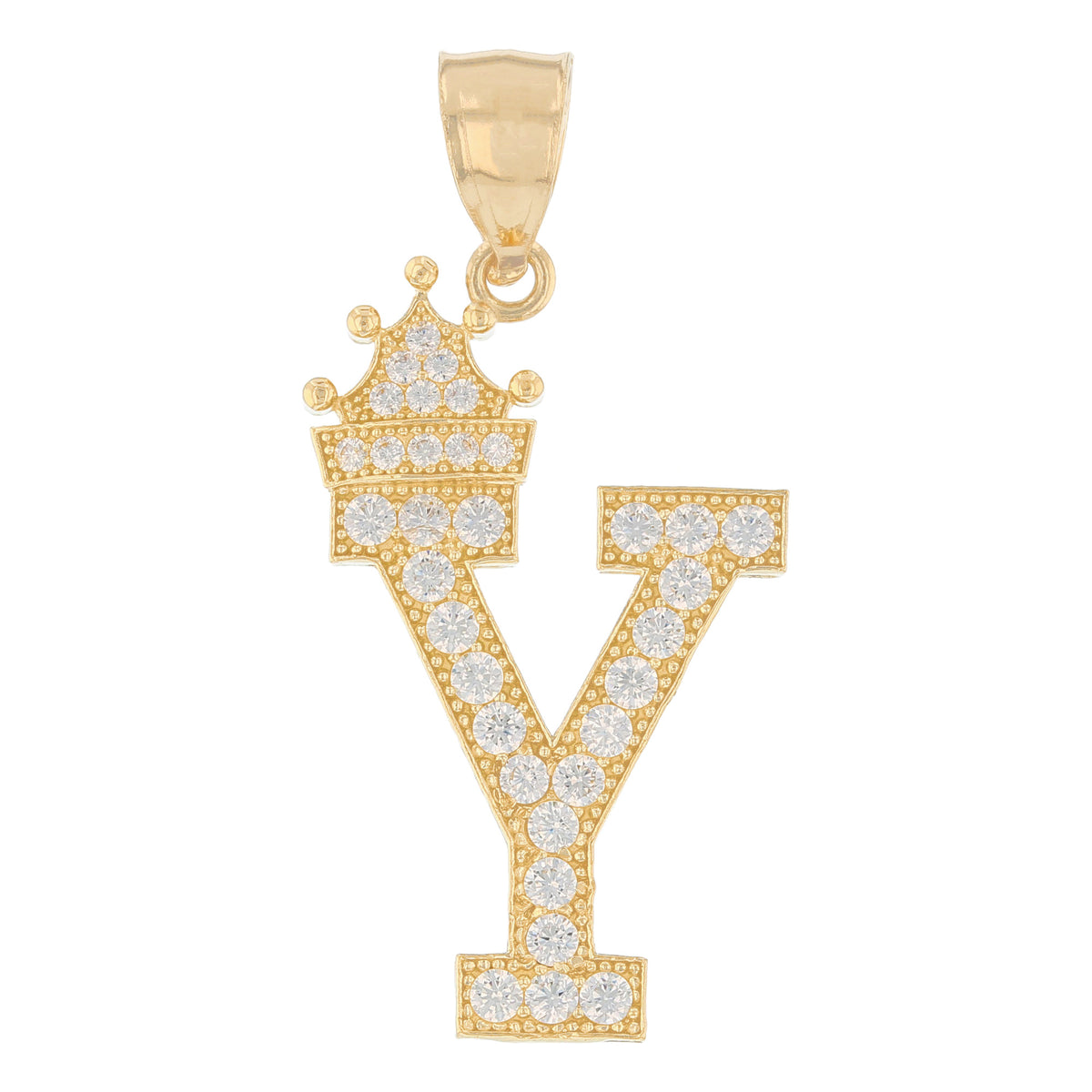 Initial Pendant with Crown (JackAni# P14249)
