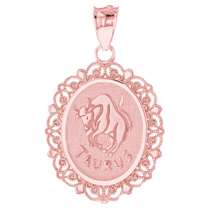 Oval Zodiac Filigree Pendants (JackAni# P12250)