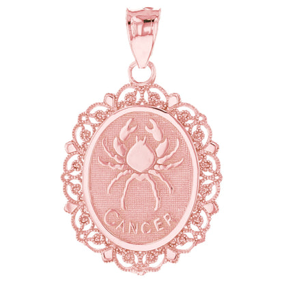 Oval Zodiac Filigree Pendants (JackAni# P12250)