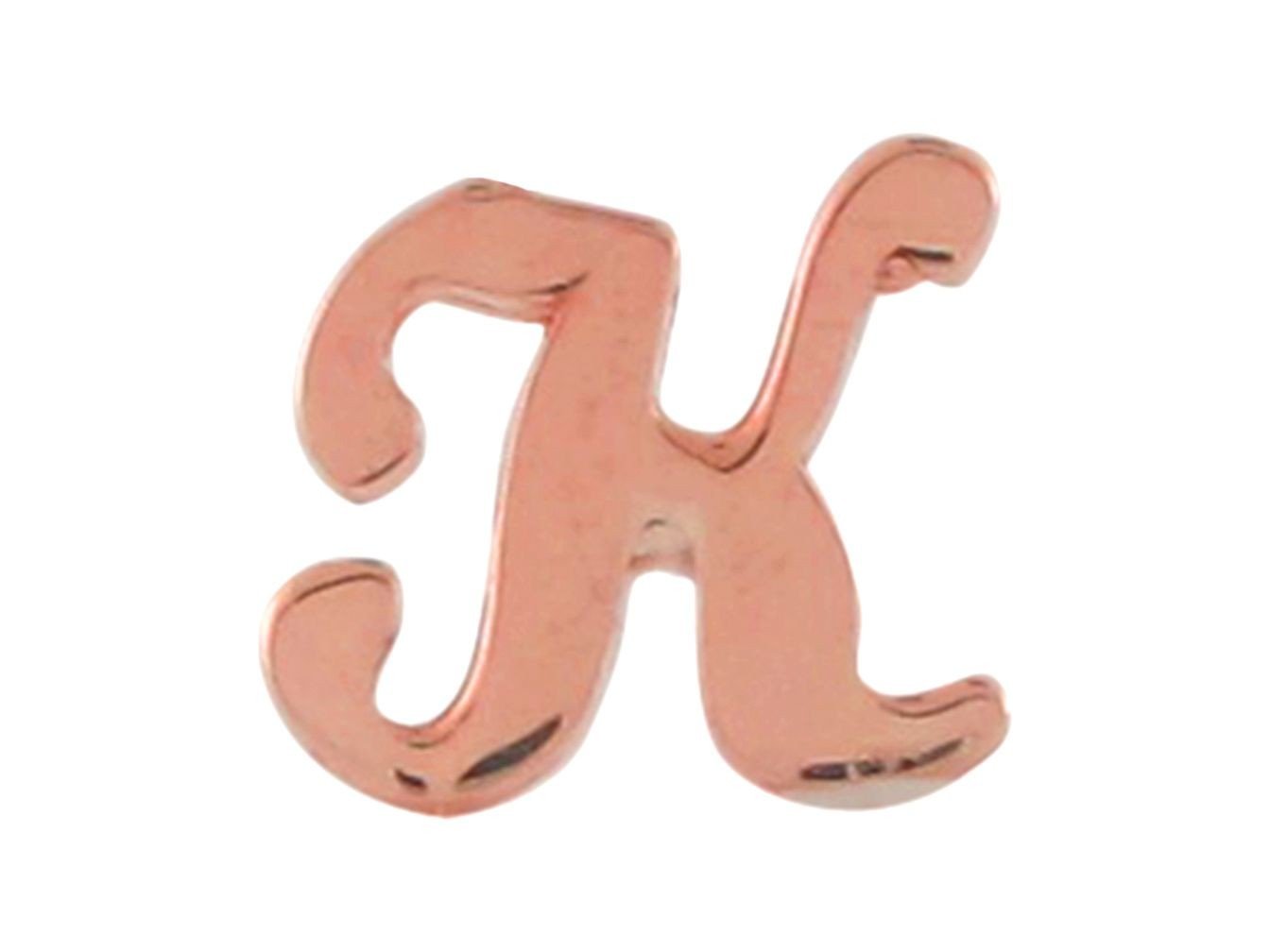 Rose Gold Girls Initial Letter Single Petite Post Earring (JackAni# E9287)