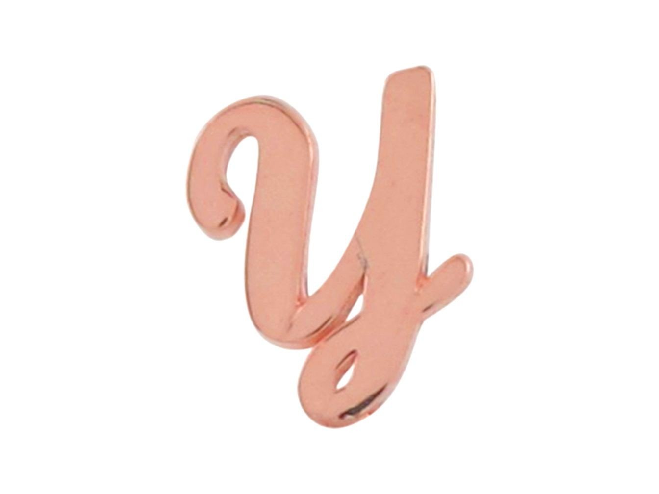 Rose Gold Girls Initial Letter Single Petite Post Earring (JackAni# E9287)