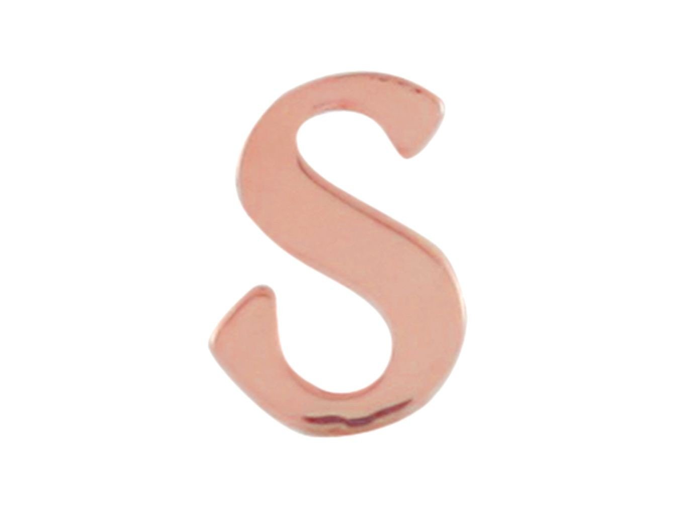 Rose Gold Girls Initial Letter Single Petite Post Earring (JackAni# E9287)