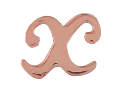 Rose Gold Girls Initial Letter Single Petite Post Earring (JackAni# E9287)