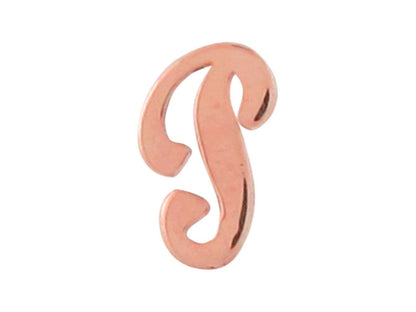 Rose Gold Girls Initial Letter Single Petite Post Earring (JackAni# E9287)