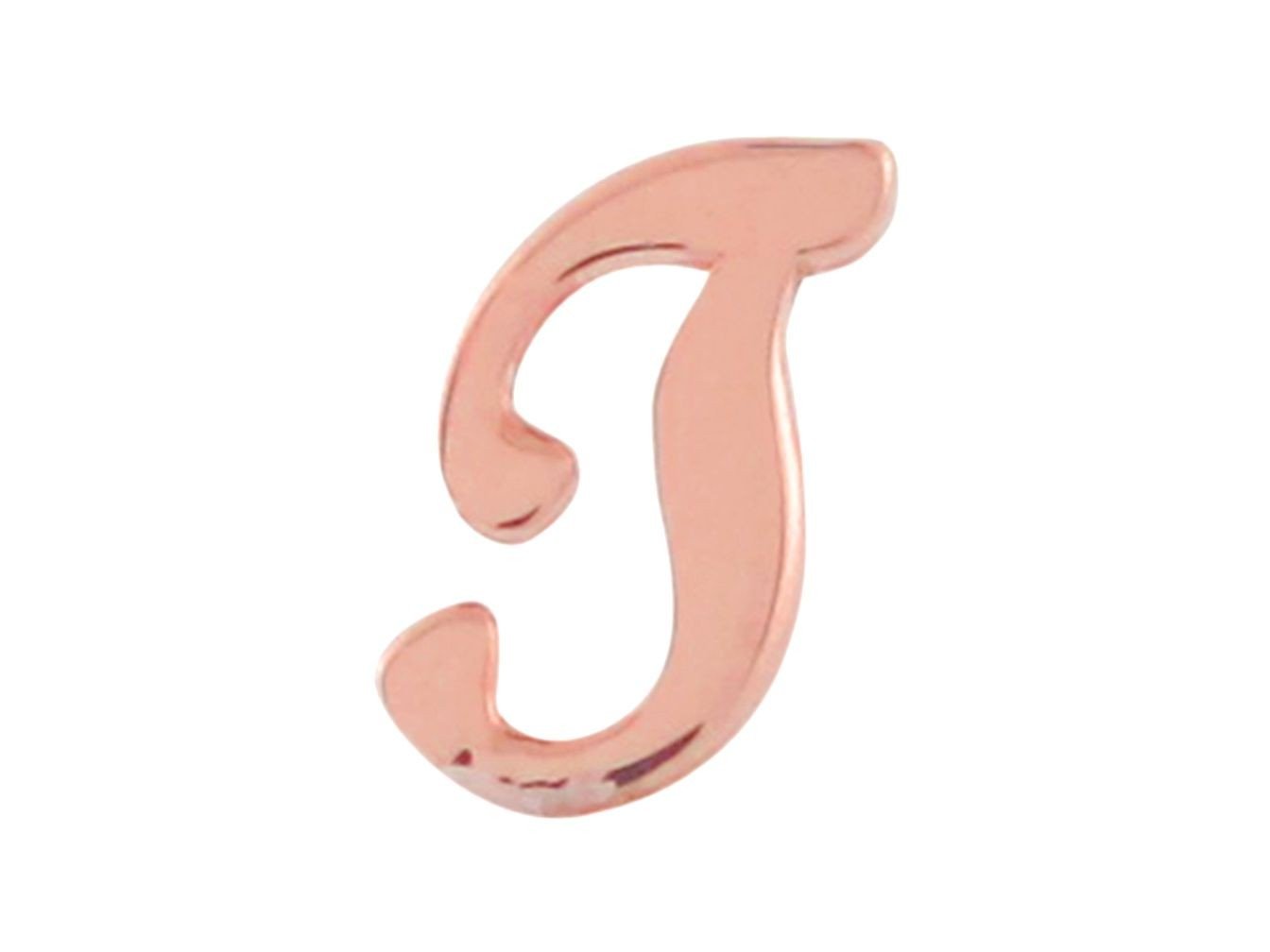 Rose Gold Girls Initial Letter Single Petite Post Earring (JackAni# E9287)