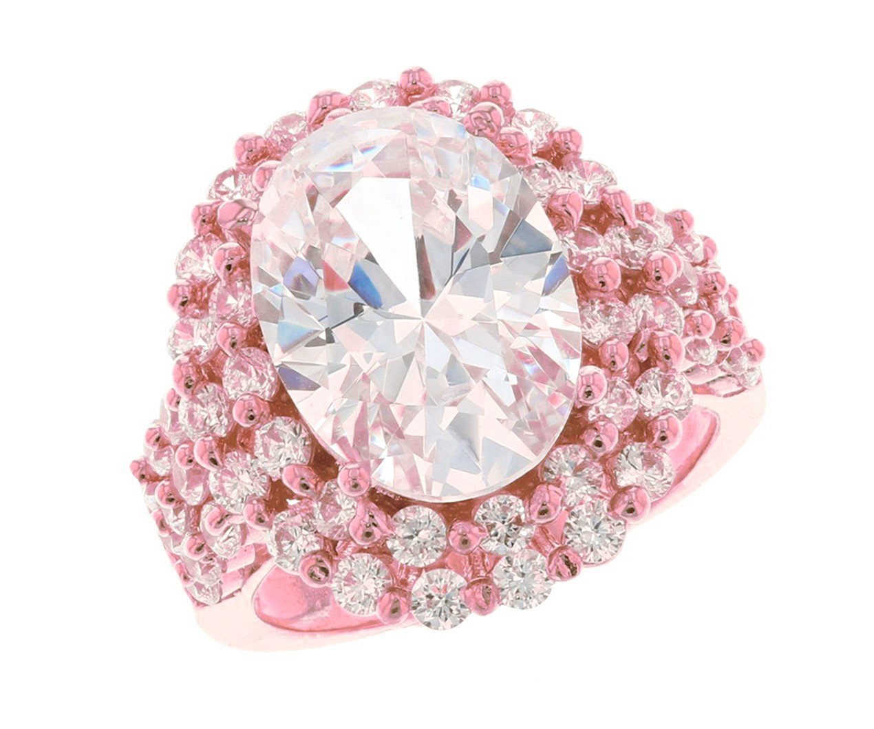 Gold Purple Simulated Alexandrite Womens Birthstone Ring (JackAni# R11574)