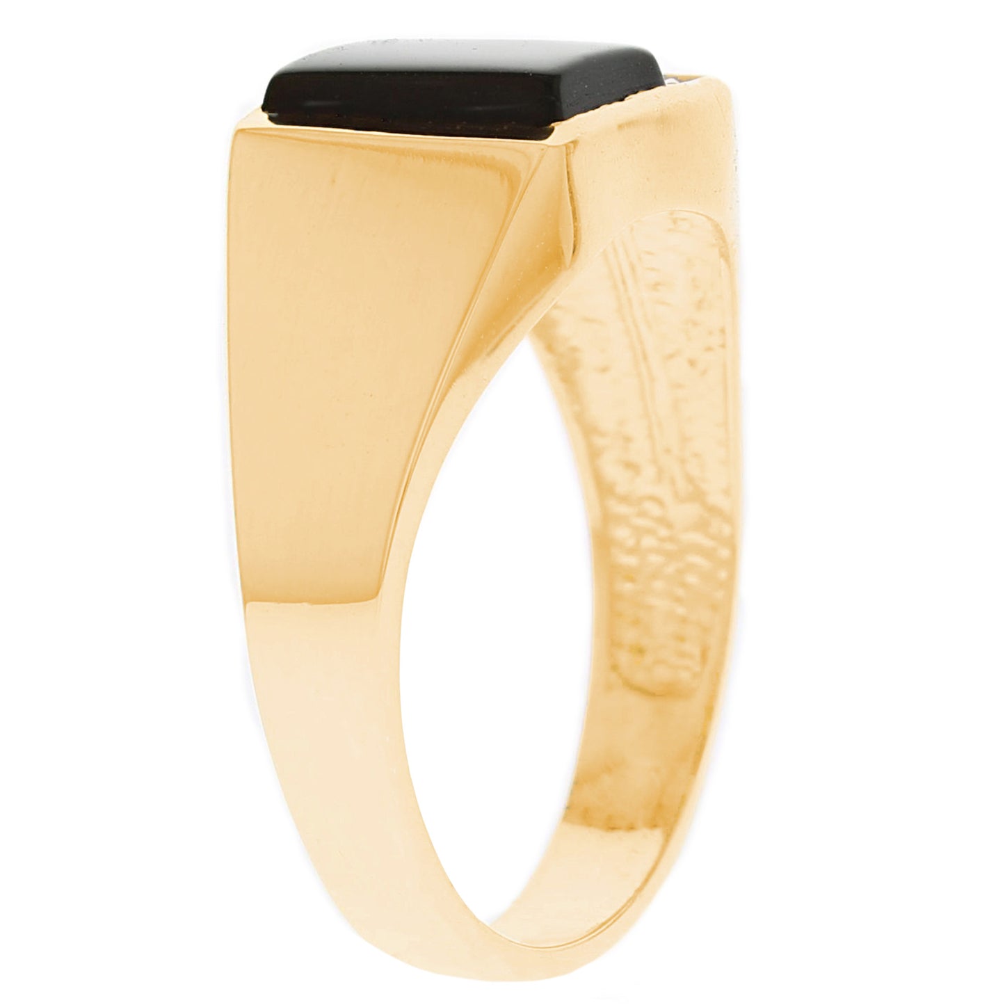 Gold Black Onyx Mens Diamond Ring (JackAni# R13183)