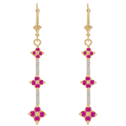 Gold Long Chandelier White CZ Womens Cluster Earring (JackAni# E08151)