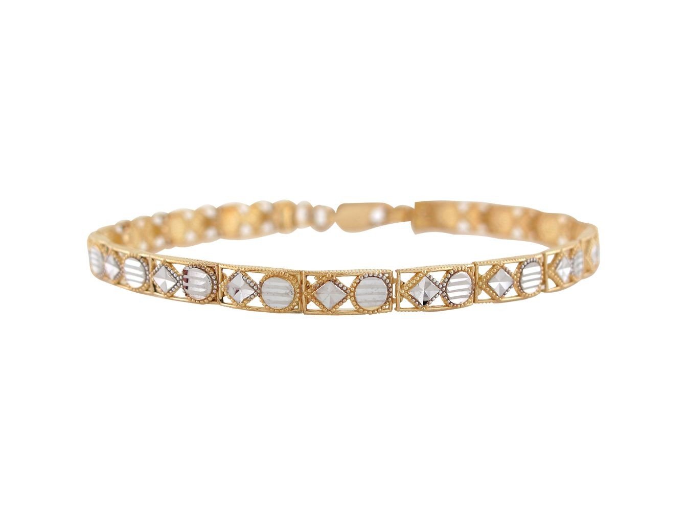 Gold Womens Diamond Cut Bracelet (JackAni# B9373)